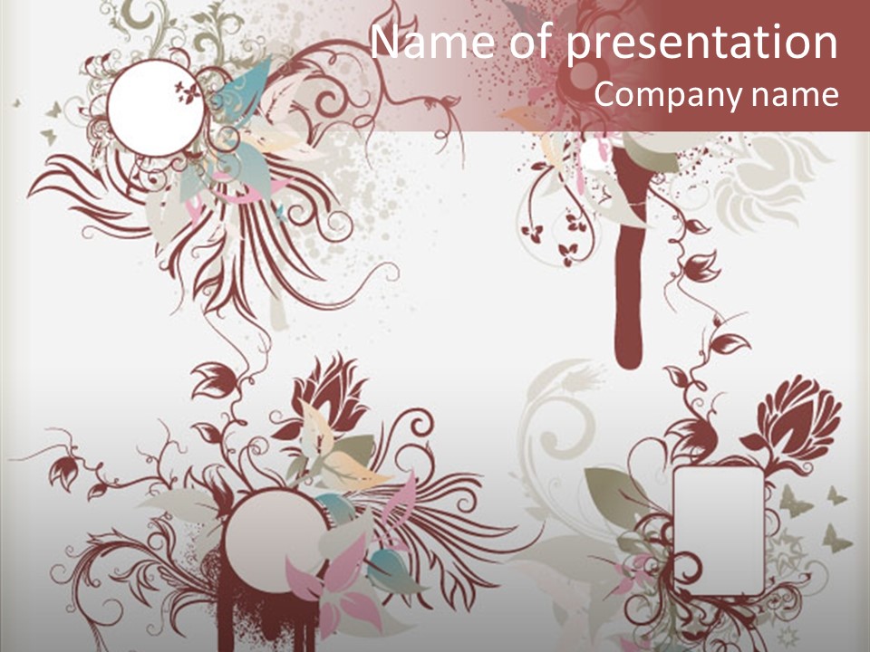 A Red And White Floral Powerpoint Presentation PowerPoint Template