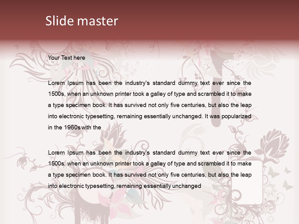 A Red And White Floral Powerpoint Presentation PowerPoint Template