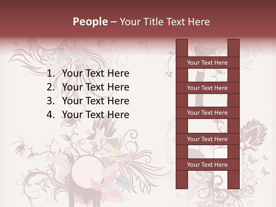 A Red And White Floral Powerpoint Presentation PowerPoint Template