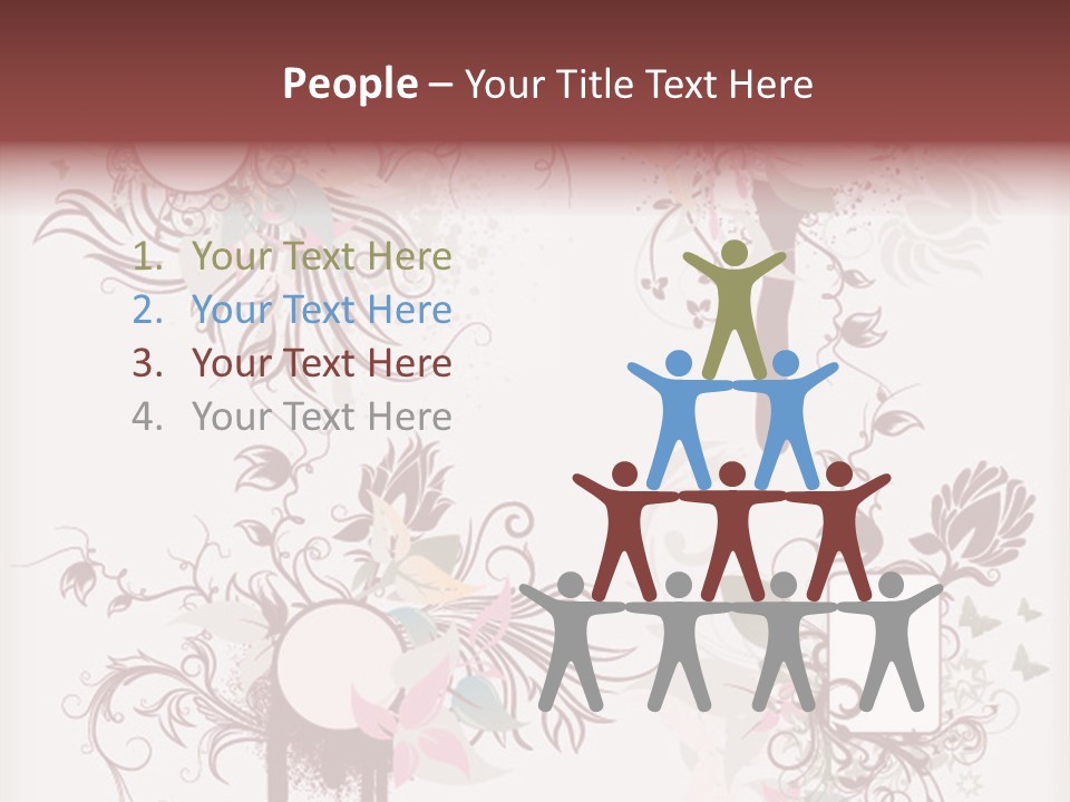 A Red And White Floral Powerpoint Presentation PowerPoint Template