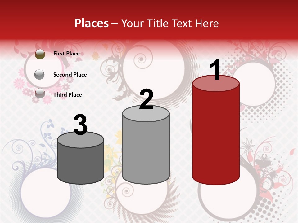 A Set Of Four Colorful Circles With Flowers On Them PowerPoint Template