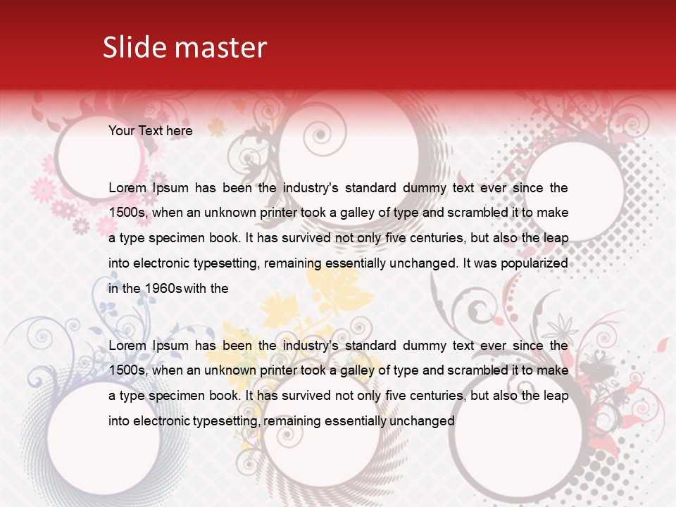 A Set Of Four Colorful Circles With Flowers On Them PowerPoint Template