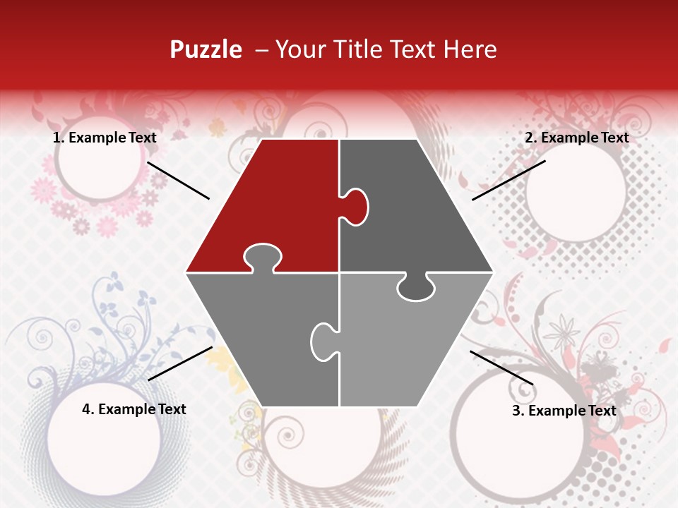 A Set Of Four Colorful Circles With Flowers On Them PowerPoint Template