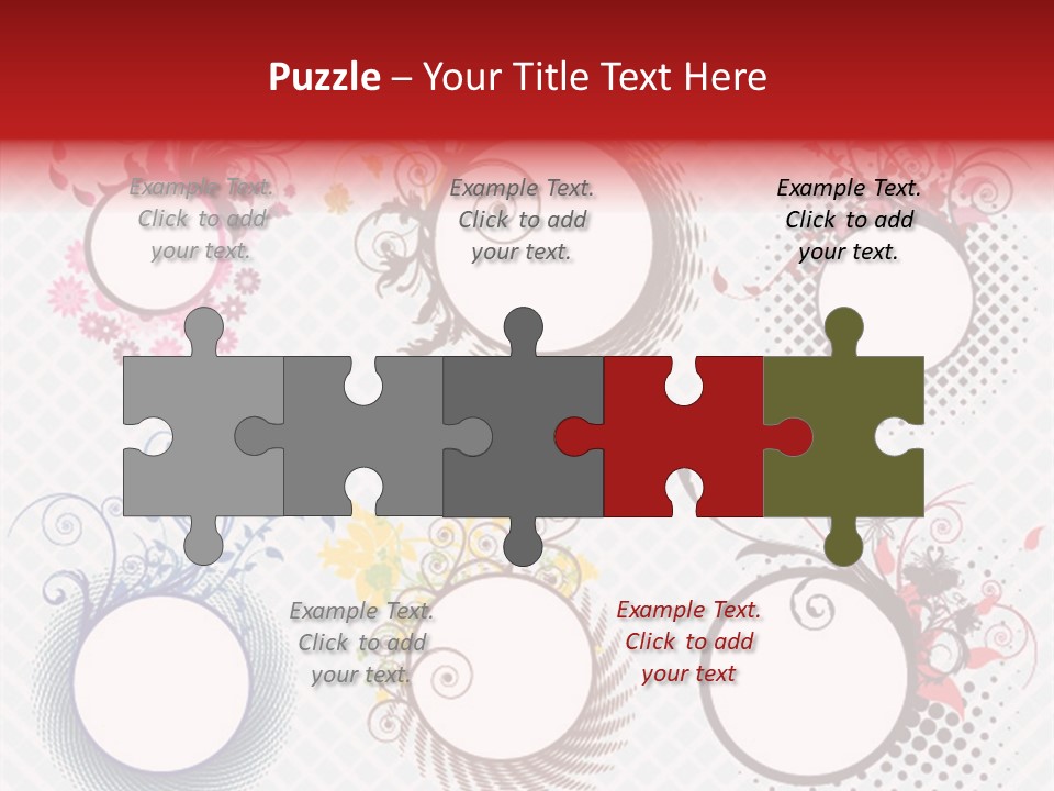 A Set Of Four Colorful Circles With Flowers On Them PowerPoint Template