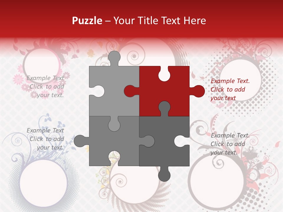 A Set Of Four Colorful Circles With Flowers On Them PowerPoint Template