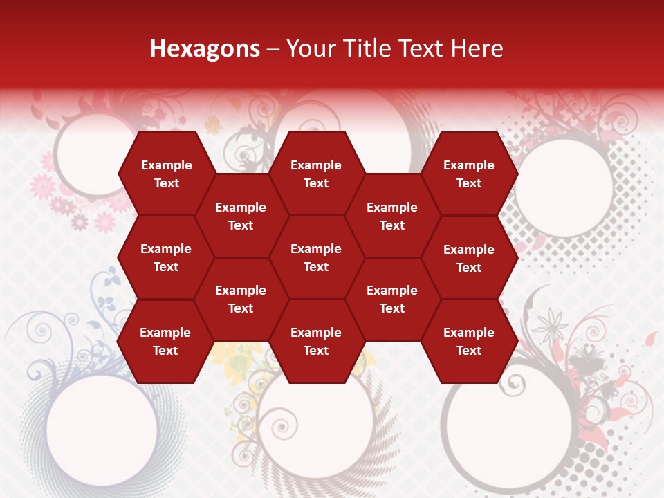 A Set Of Four Colorful Circles With Flowers On Them PowerPoint Template