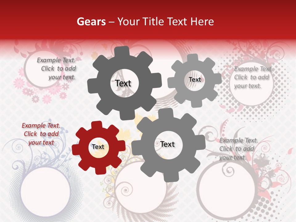 A Set Of Four Colorful Circles With Flowers On Them PowerPoint Template