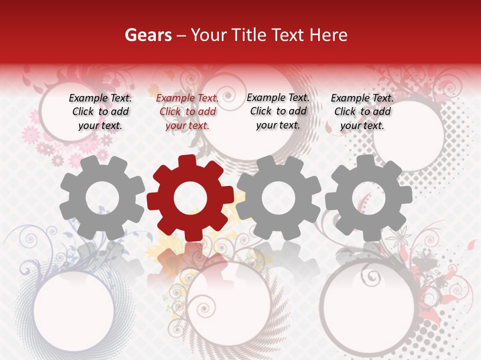 A Set Of Four Colorful Circles With Flowers On Them PowerPoint Template