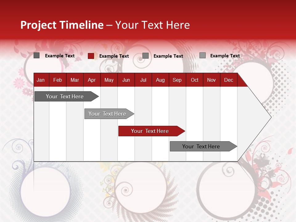 A Set Of Four Colorful Circles With Flowers On Them PowerPoint Template