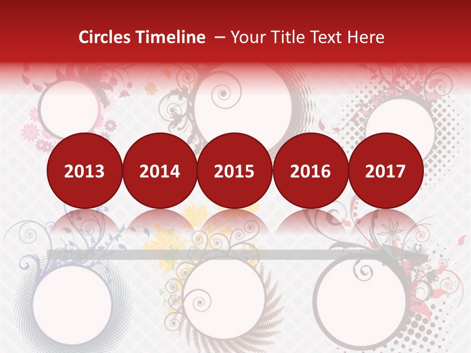 A Set Of Four Colorful Circles With Flowers On Them PowerPoint Template