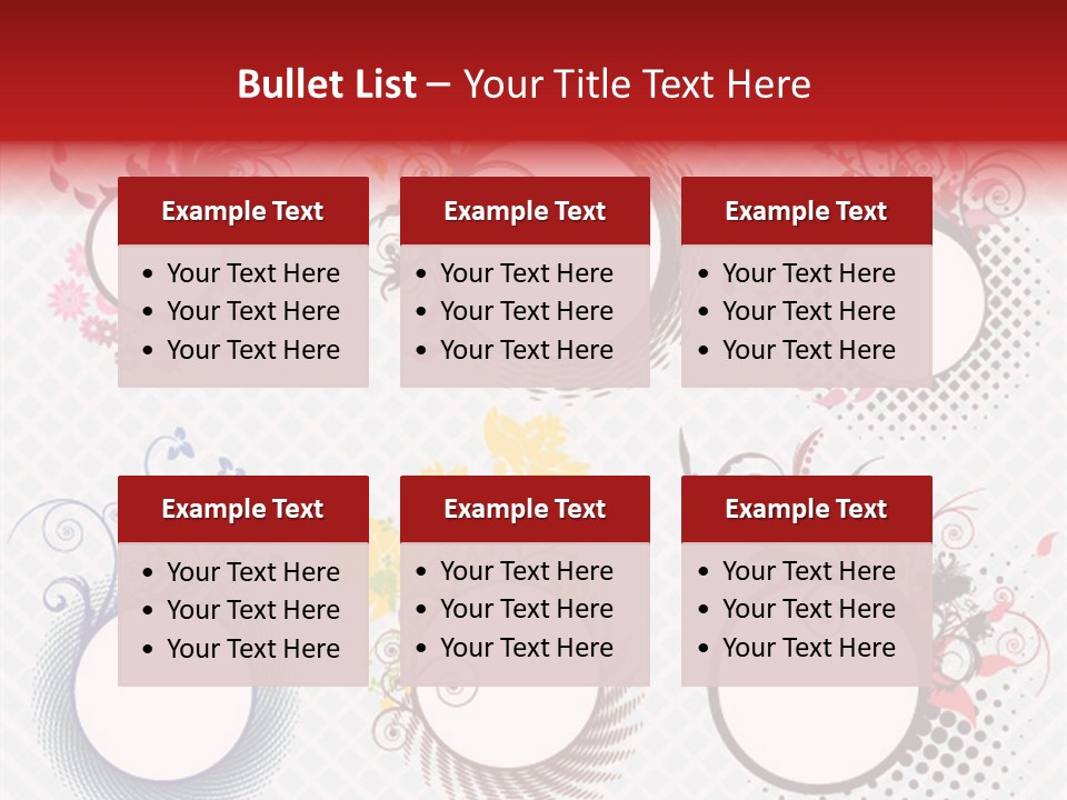 A Set Of Four Colorful Circles With Flowers On Them PowerPoint Template