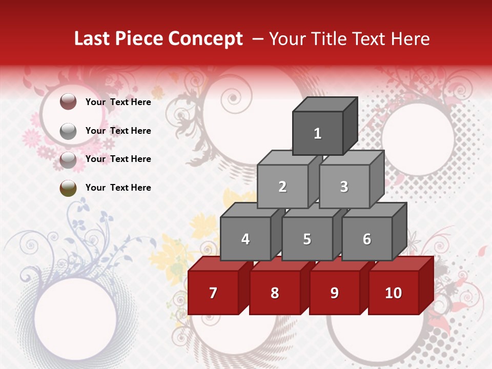 A Set Of Four Colorful Circles With Flowers On Them PowerPoint Template