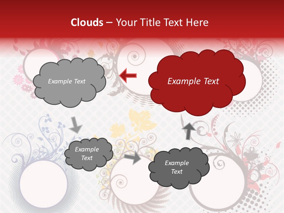 A Set Of Four Colorful Circles With Flowers On Them PowerPoint Template