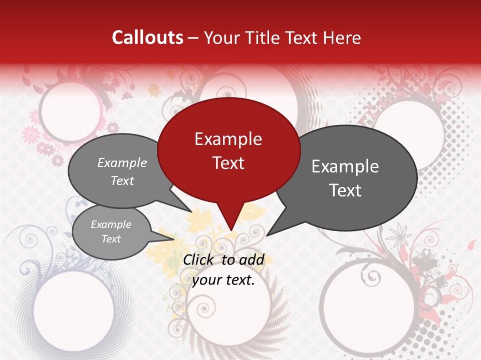 A Set Of Four Colorful Circles With Flowers On Them PowerPoint Template
