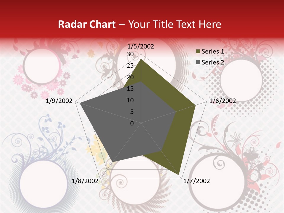 A Set Of Four Colorful Circles With Flowers On Them PowerPoint Template