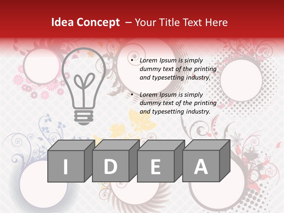 A Set Of Four Colorful Circles With Flowers On Them PowerPoint Template