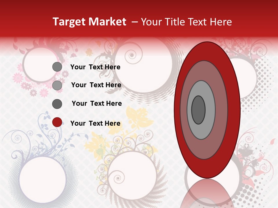 A Set Of Four Colorful Circles With Flowers On Them PowerPoint Template
