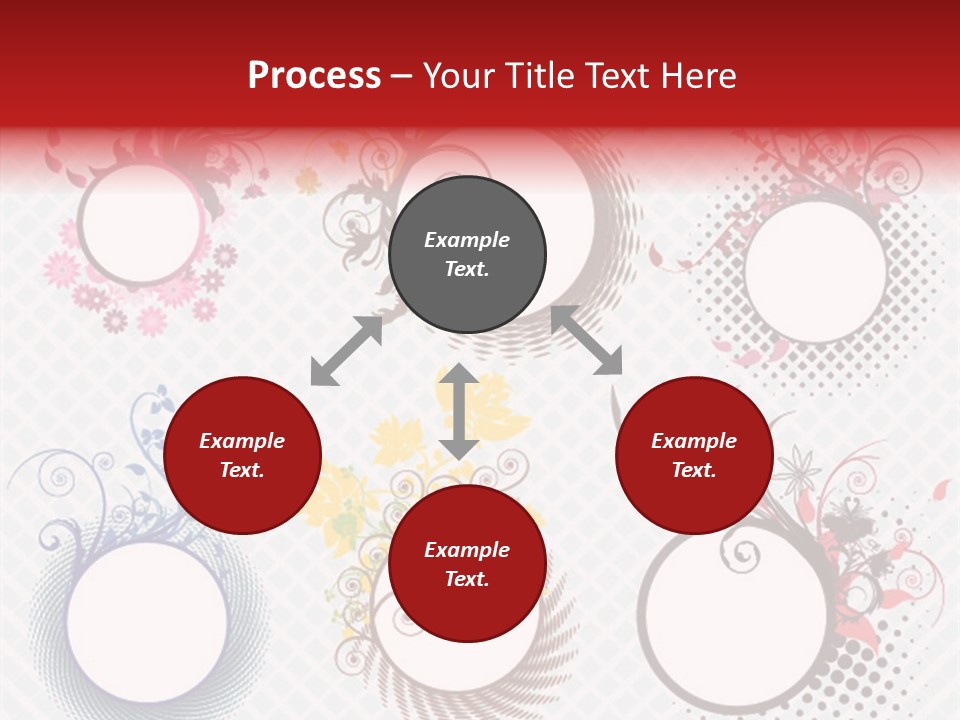 A Set Of Four Colorful Circles With Flowers On Them PowerPoint Template