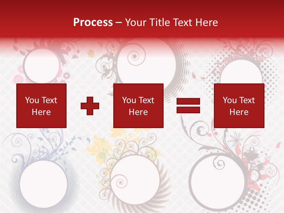 A Set Of Four Colorful Circles With Flowers On Them PowerPoint Template