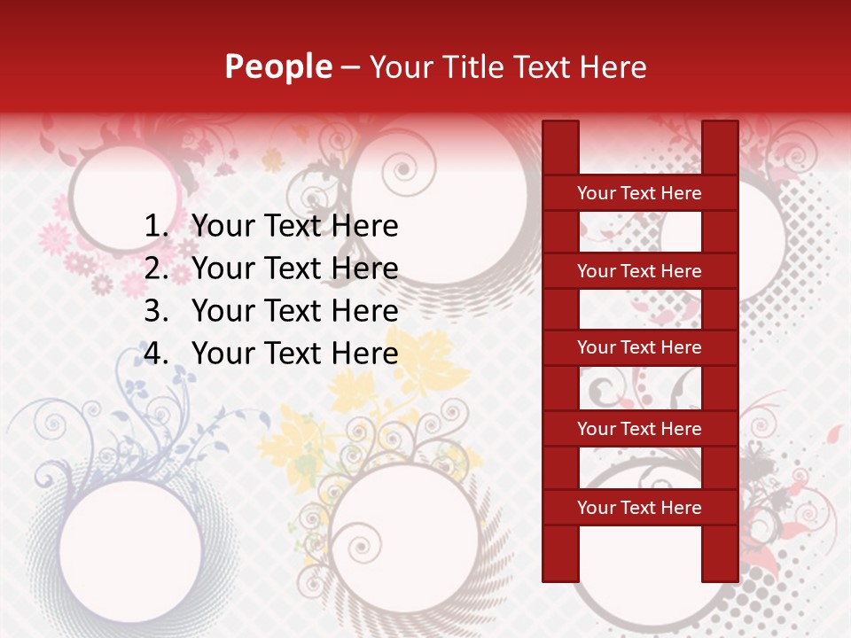 A Set Of Four Colorful Circles With Flowers On Them PowerPoint Template