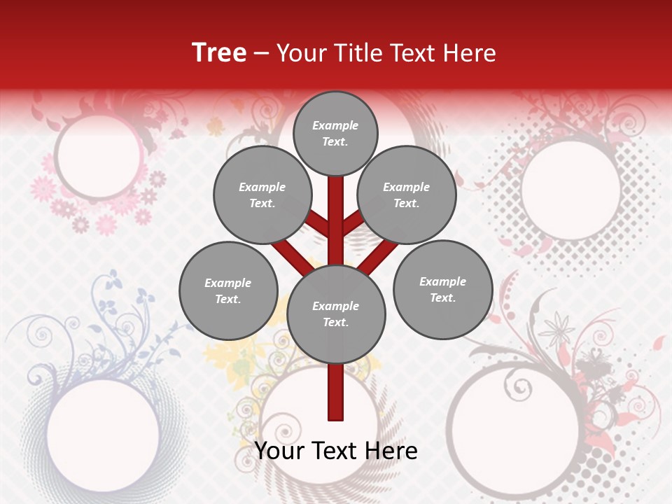 A Set Of Four Colorful Circles With Flowers On Them PowerPoint Template
