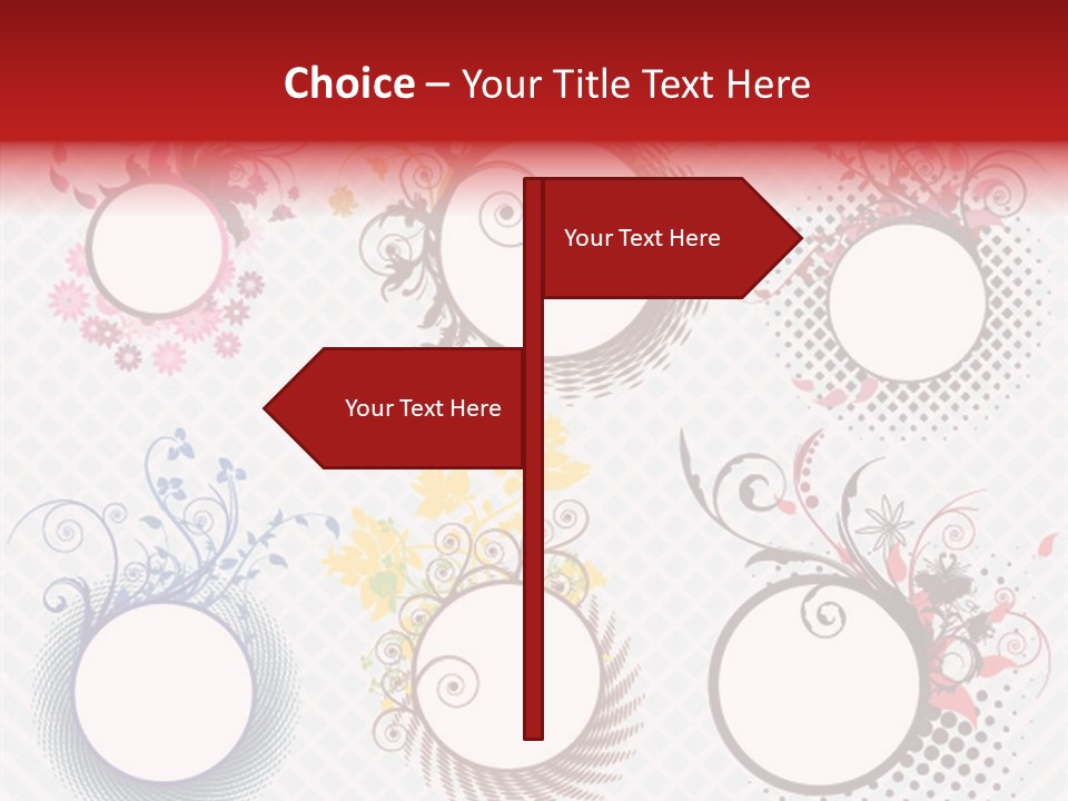 A Set Of Four Colorful Circles With Flowers On Them PowerPoint Template