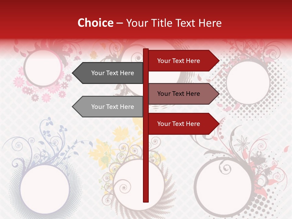 A Set Of Four Colorful Circles With Flowers On Them PowerPoint Template
