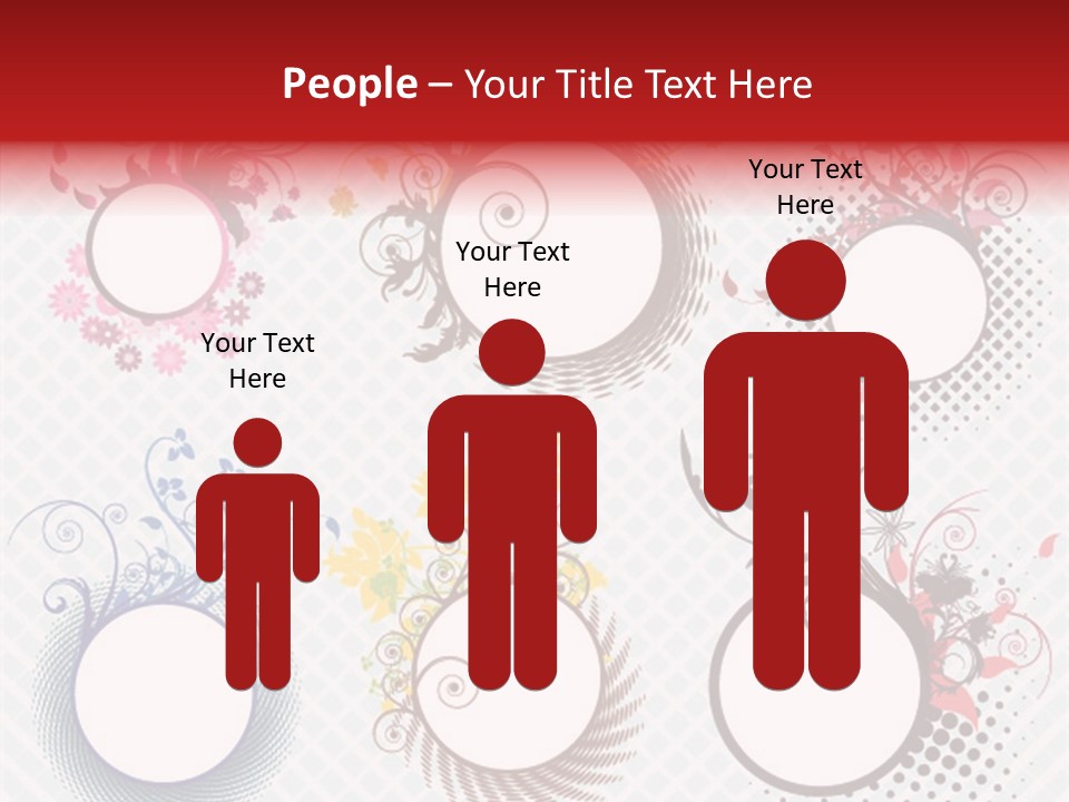 A Set Of Four Colorful Circles With Flowers On Them PowerPoint Template