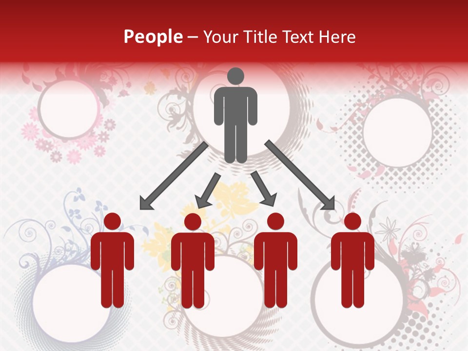 A Set Of Four Colorful Circles With Flowers On Them PowerPoint Template