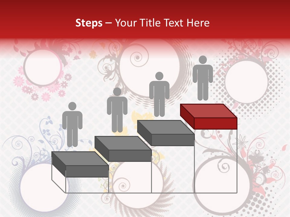 A Set Of Four Colorful Circles With Flowers On Them PowerPoint Template