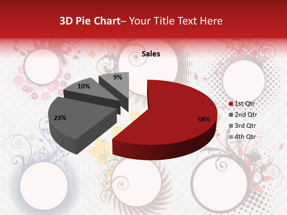 A Set Of Four Colorful Circles With Flowers On Them PowerPoint Template