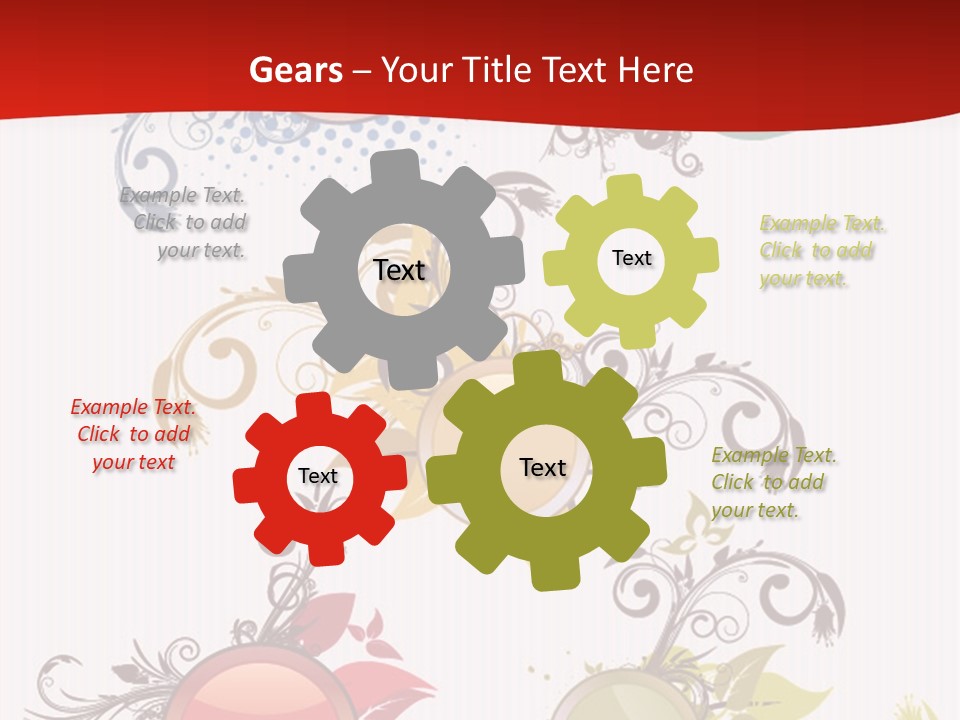 A Red And White Background With A Bunch Of Different Shapes PowerPoint Template