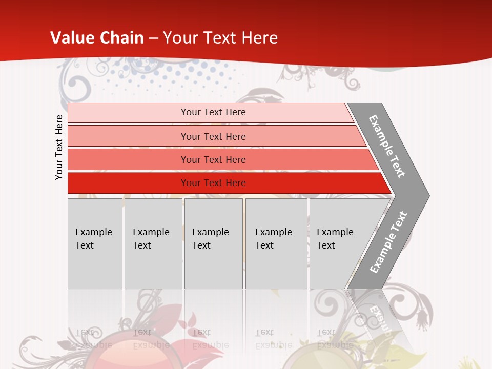 A Red And White Background With A Bunch Of Different Shapes PowerPoint Template