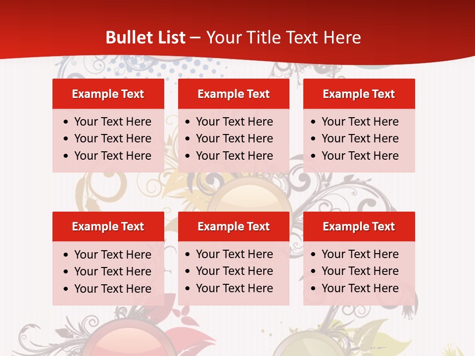 A Red And White Background With A Bunch Of Different Shapes PowerPoint Template