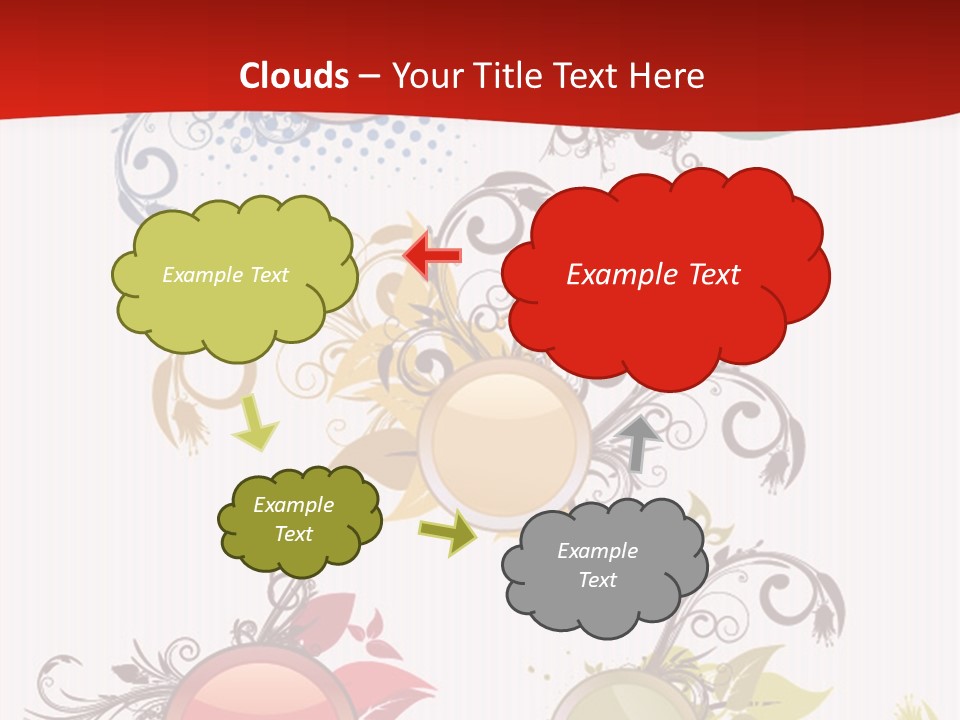 A Red And White Background With A Bunch Of Different Shapes PowerPoint Template