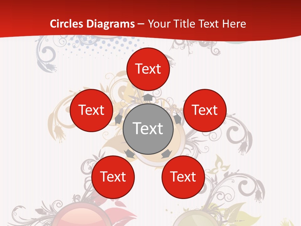 A Red And White Background With A Bunch Of Different Shapes PowerPoint Template