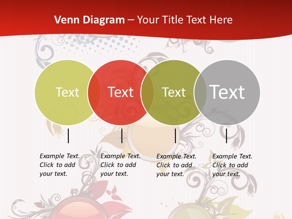 A Red And White Background With A Bunch Of Different Shapes PowerPoint Template