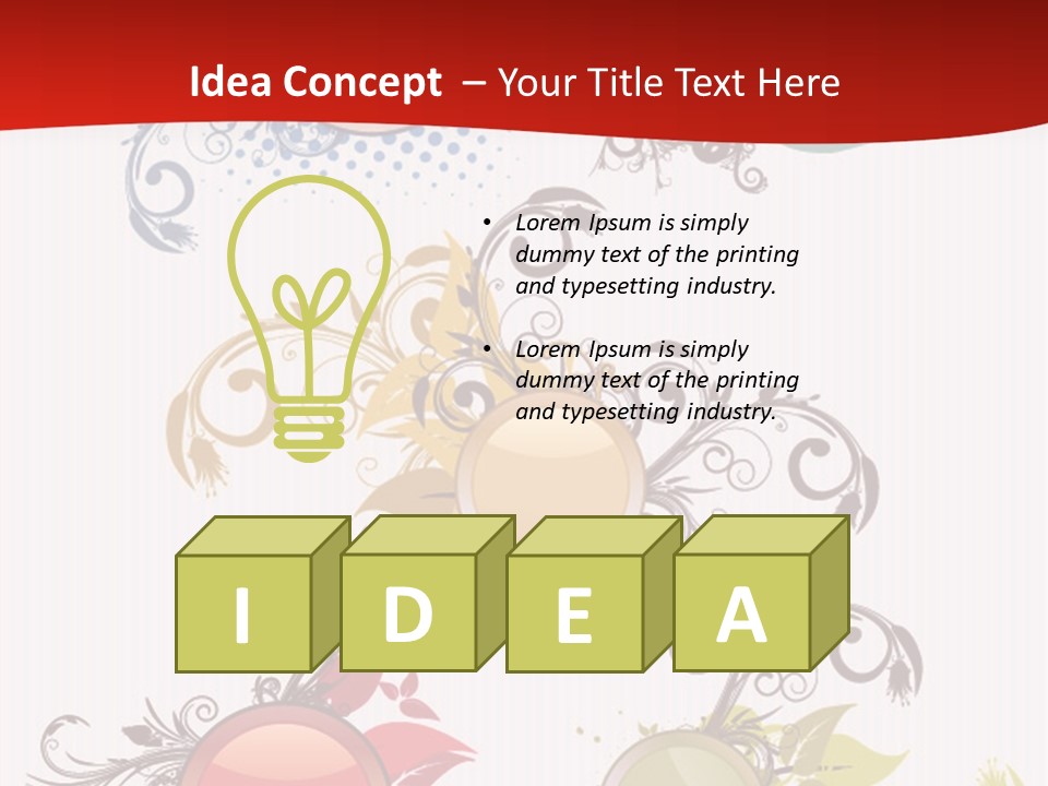 A Red And White Background With A Bunch Of Different Shapes PowerPoint Template