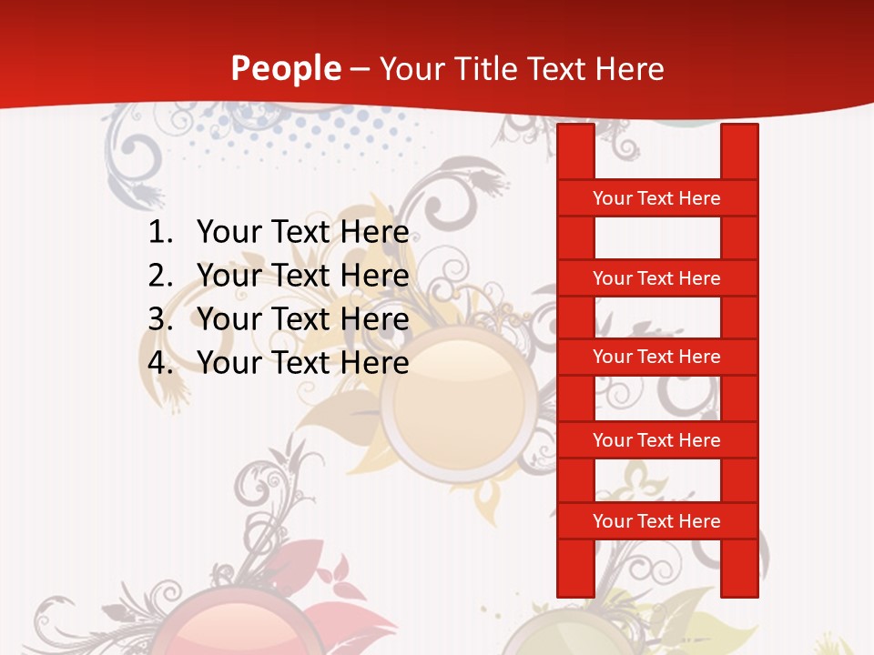 A Red And White Background With A Bunch Of Different Shapes PowerPoint Template