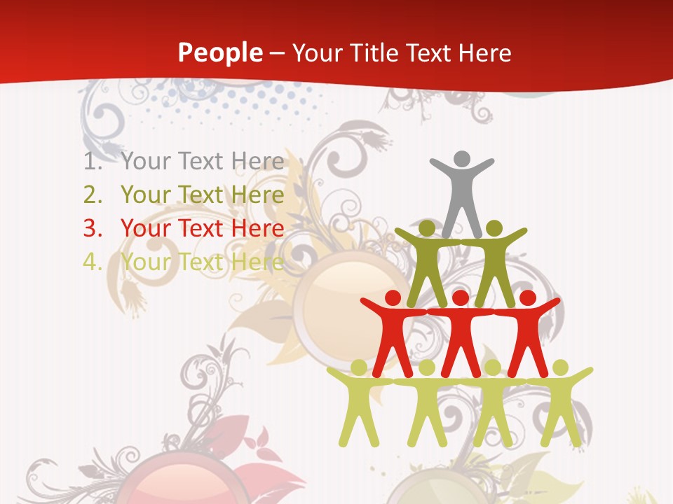 A Red And White Background With A Bunch Of Different Shapes PowerPoint Template