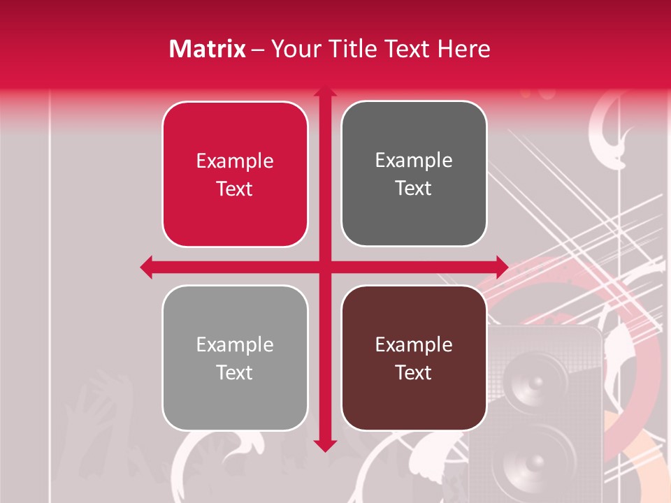 A Black And Red Flyer With Speakers PowerPoint Template