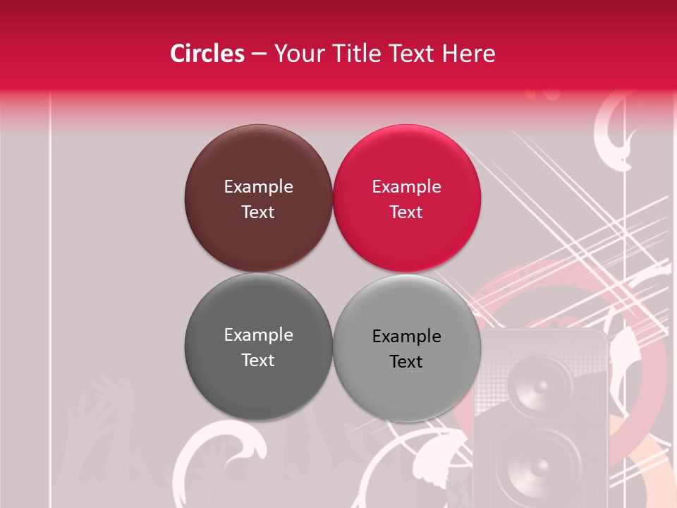 A Black And Red Flyer With Speakers PowerPoint Template