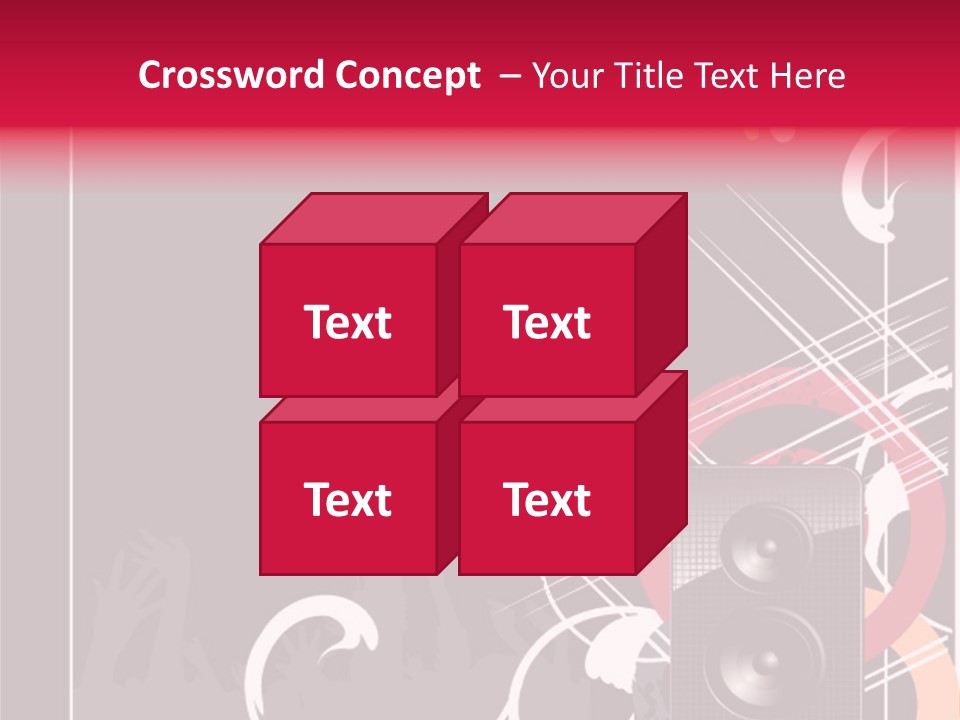 A Black And Red Flyer With Speakers PowerPoint Template