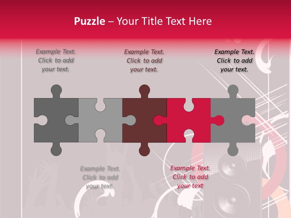 A Black And Red Flyer With Speakers PowerPoint Template