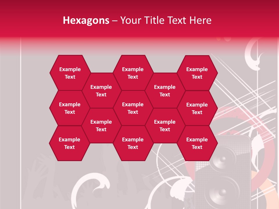 A Black And Red Flyer With Speakers PowerPoint Template