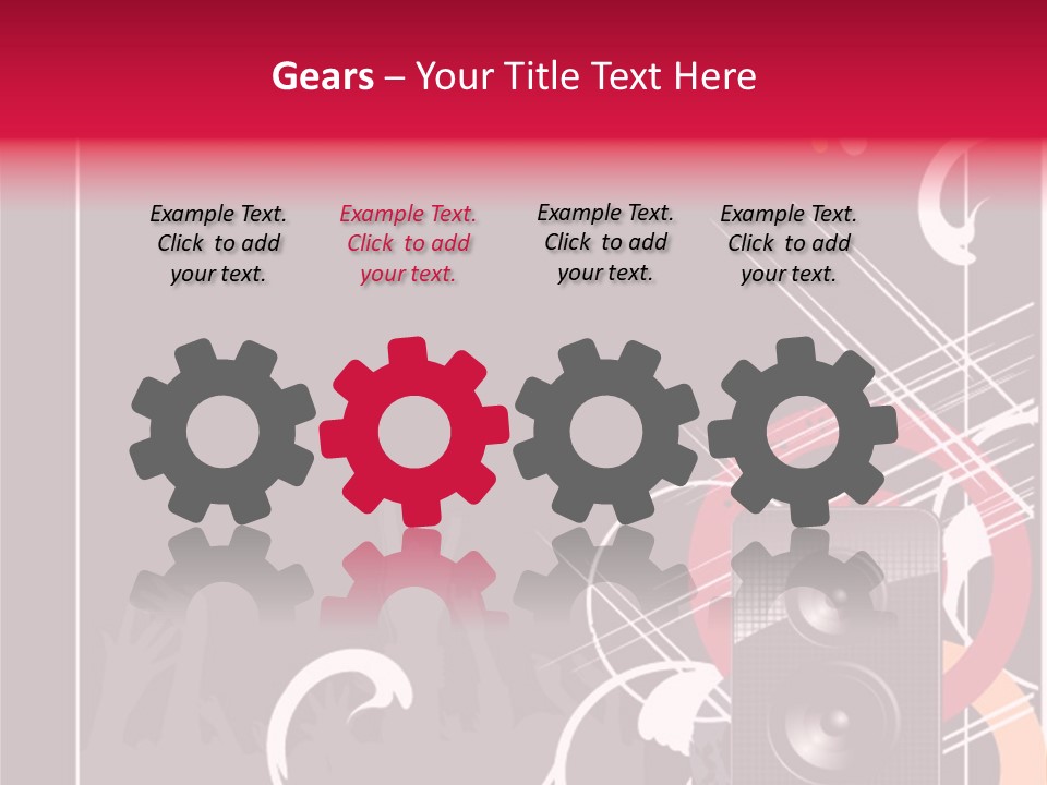 A Black And Red Flyer With Speakers PowerPoint Template