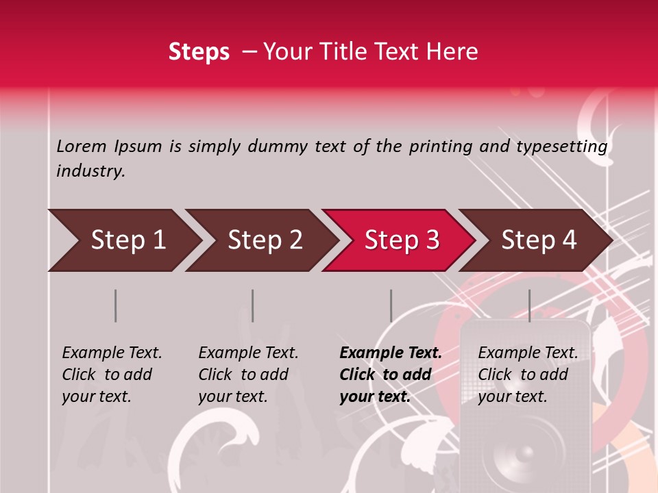 A Black And Red Flyer With Speakers PowerPoint Template