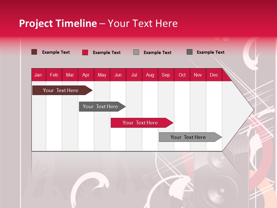A Black And Red Flyer With Speakers PowerPoint Template