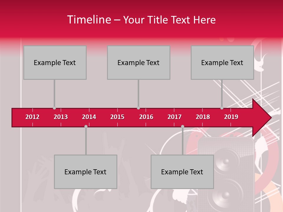 A Black And Red Flyer With Speakers PowerPoint Template