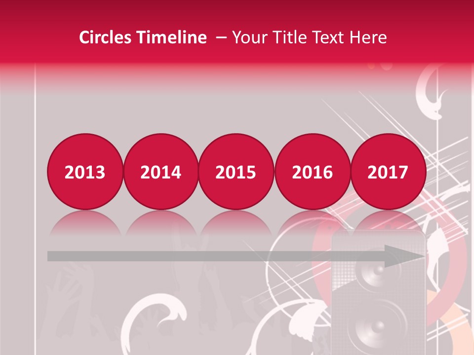 A Black And Red Flyer With Speakers PowerPoint Template